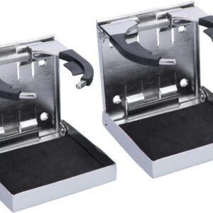 2 Piece Stainless Steel Adjustable Folding Cup Drink Holder Marine Boat Truck RV Set Boat Accessories Marine