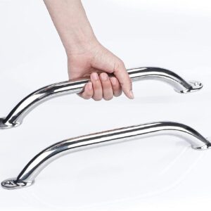 2 Pieces Stainless Steel 12'' Boat Polished Boat Marine Grab Handle Handrail Boat Accessories Marine