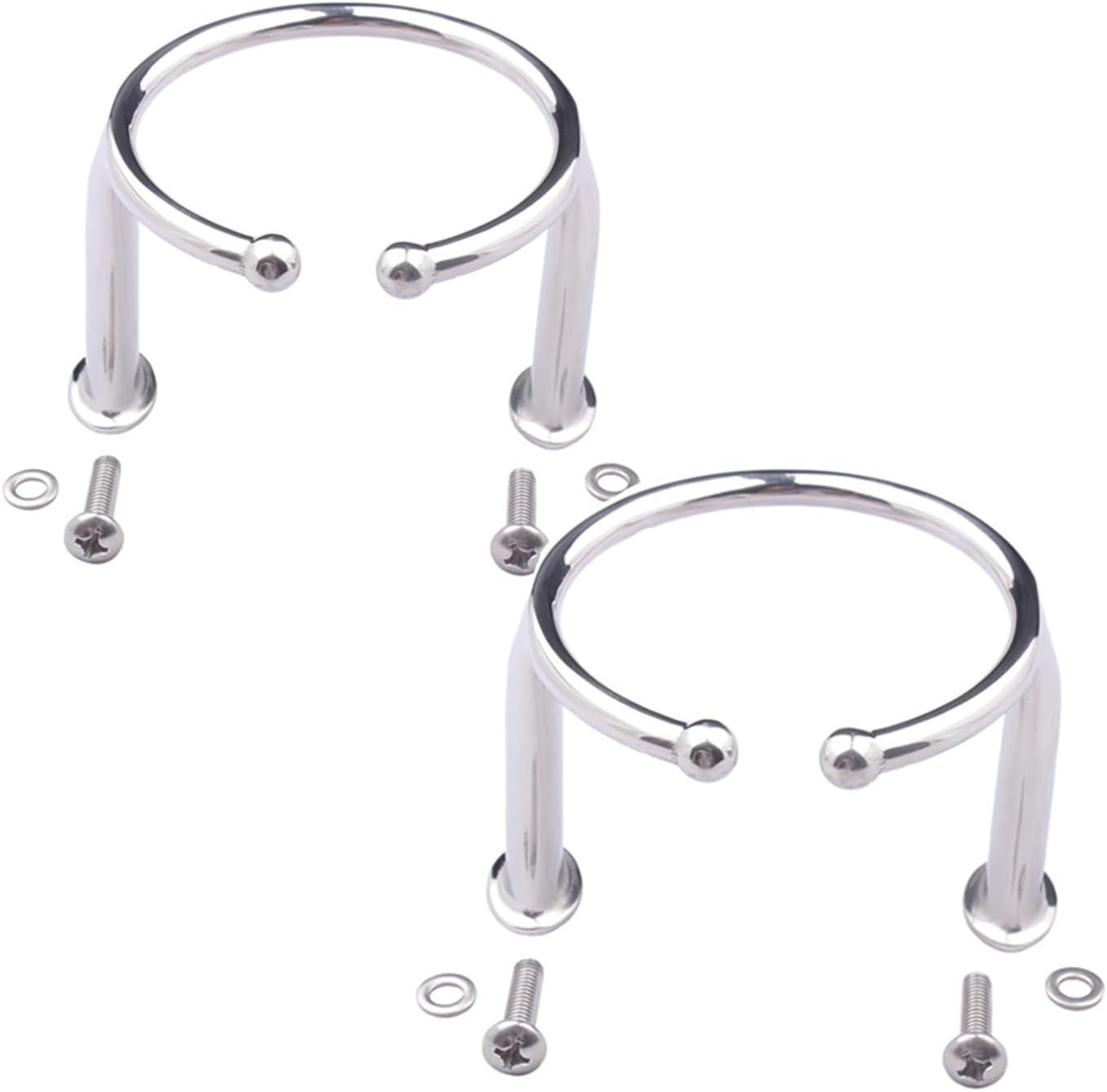 2X Boat Ring Cup Drink Holder Opened Made of Marine Grade 316 Stainless Steel Boat Accessories Marine