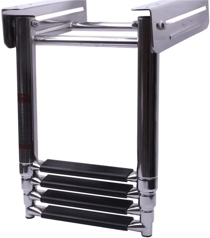 4 Step Marine Boat Ladder Stainless Steel Telescoping Swim Deck Ladder Under Platform Boarding Ladder Dock Ladder Boat Accessories - 1190lbs - Image 4