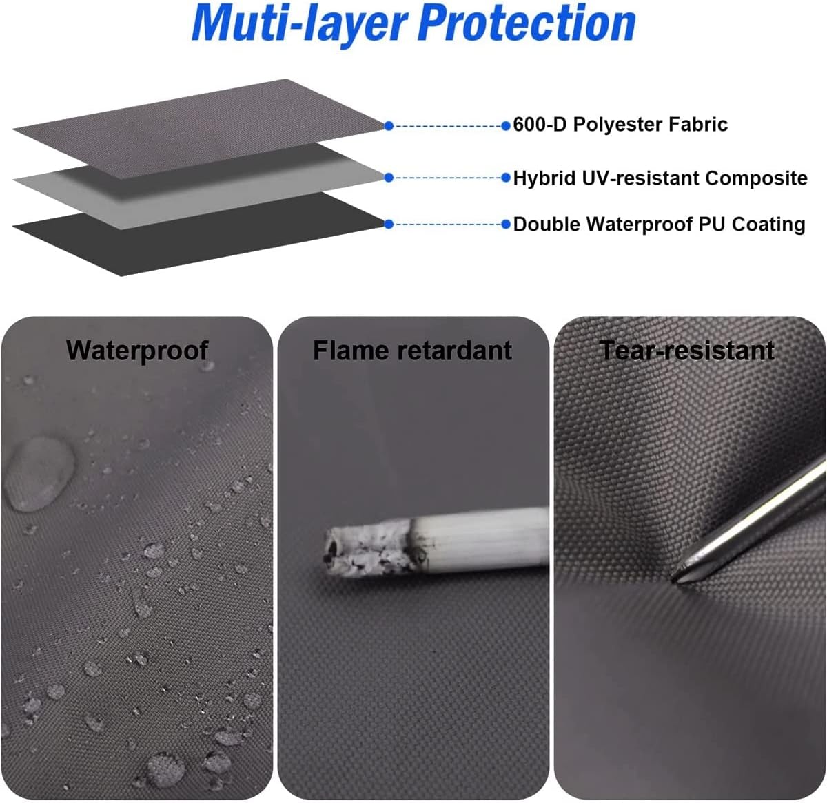 600D Heavy Duty Boat Cover Outdoor Protection and Tear Proof Replacement for T - Top Boat Trailerable Marine Accessories Black (Size : 16-18FT) () - Image 3