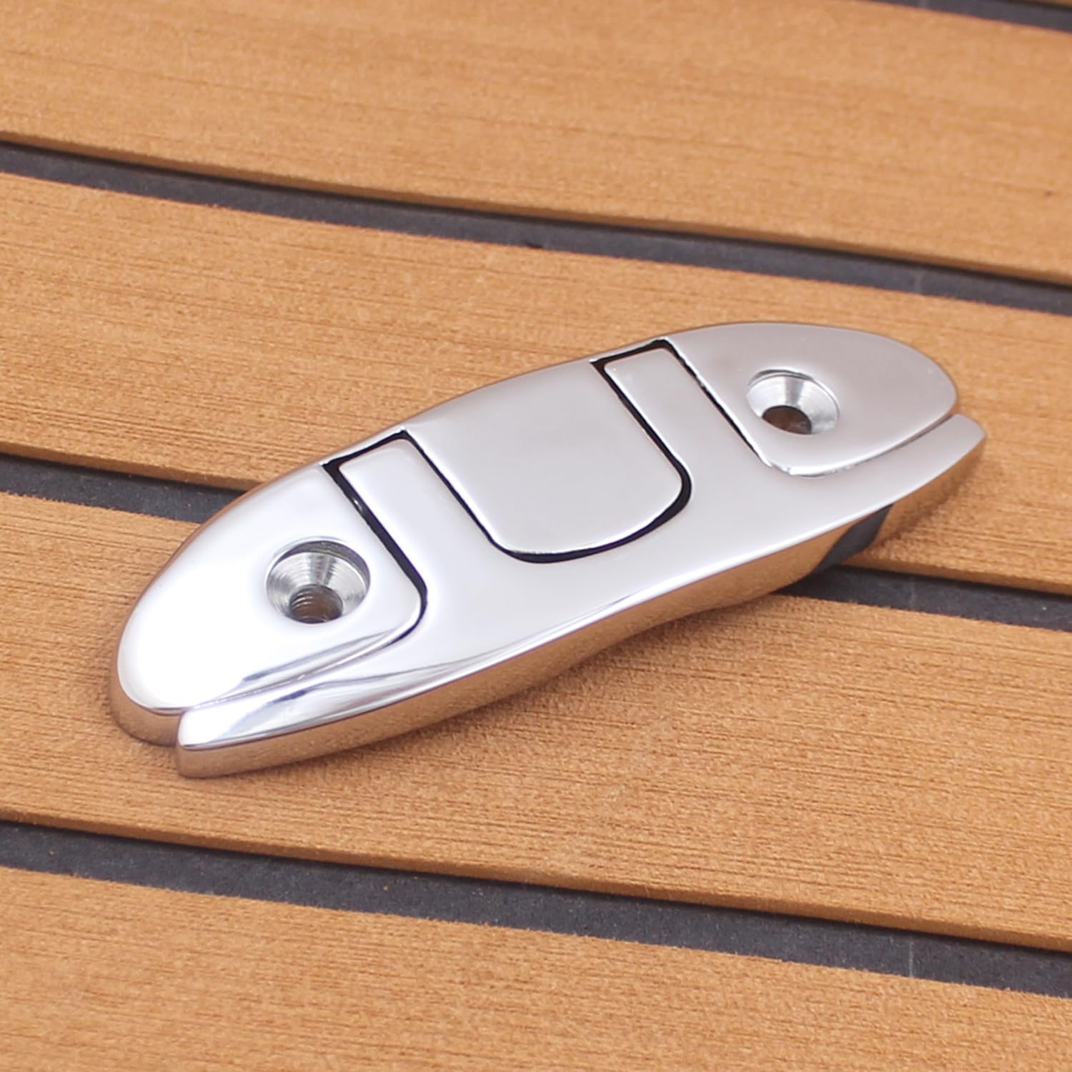 AMHSNIJI Marine Accessories Boat Folding Down Dock Cleat, 316 Stainless Steel, Flush Mount, Rope, Flip Up Cleat 4 Pcs, 4.7 ", 6" - Image 2