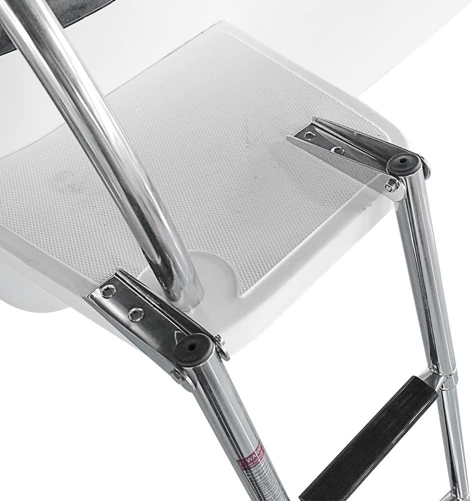 Boat Accessories 3 Step Stainless Steel Marine Boat Ladder Yacht Polished Steel Folding Telescopic Swiming Ladder - Image 8