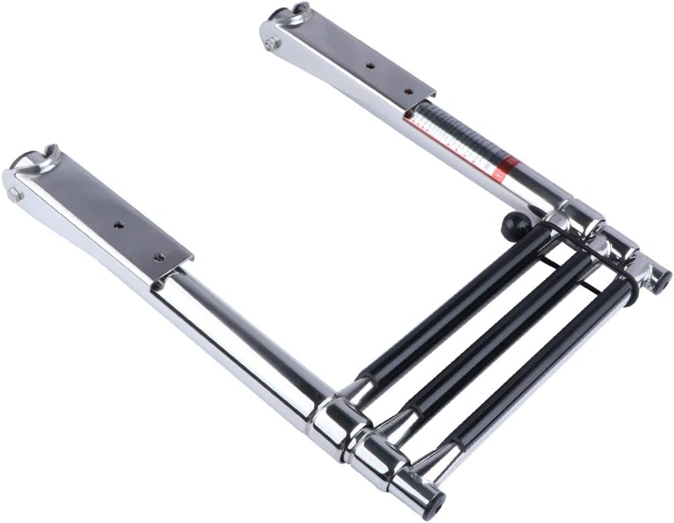 Boat Accessories 3 Step Stainless Steel Marine Boat Ladder Yacht Polished Steel Folding Telescopic Swiming Ladder