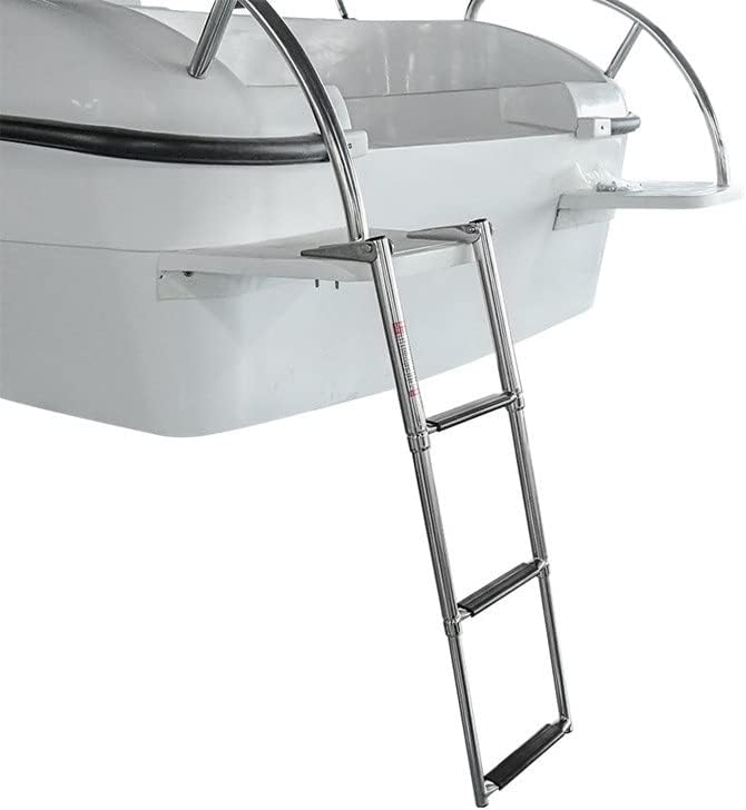 Boat Accessories 3 Step Stainless Steel Marine Boat Ladder Yacht Polished Steel Folding Telescopic Swiming Ladder - Image 7