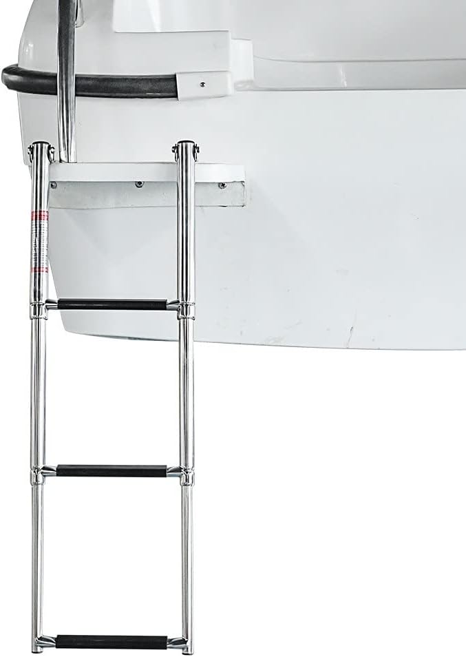 Boat Accessories 3 Step Stainless Steel Marine Boat Ladder Yacht Polished Steel Folding Telescopic Swiming Ladder - Image 6