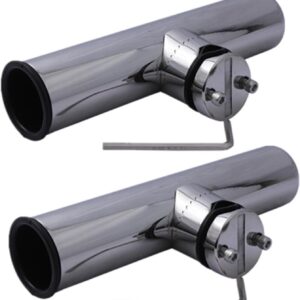 Boat Accessories Marine Fishing Tools 2Pcs Boat Stainless Steel Fishing Rod Holder Clamp-on with Wrench and Gasket