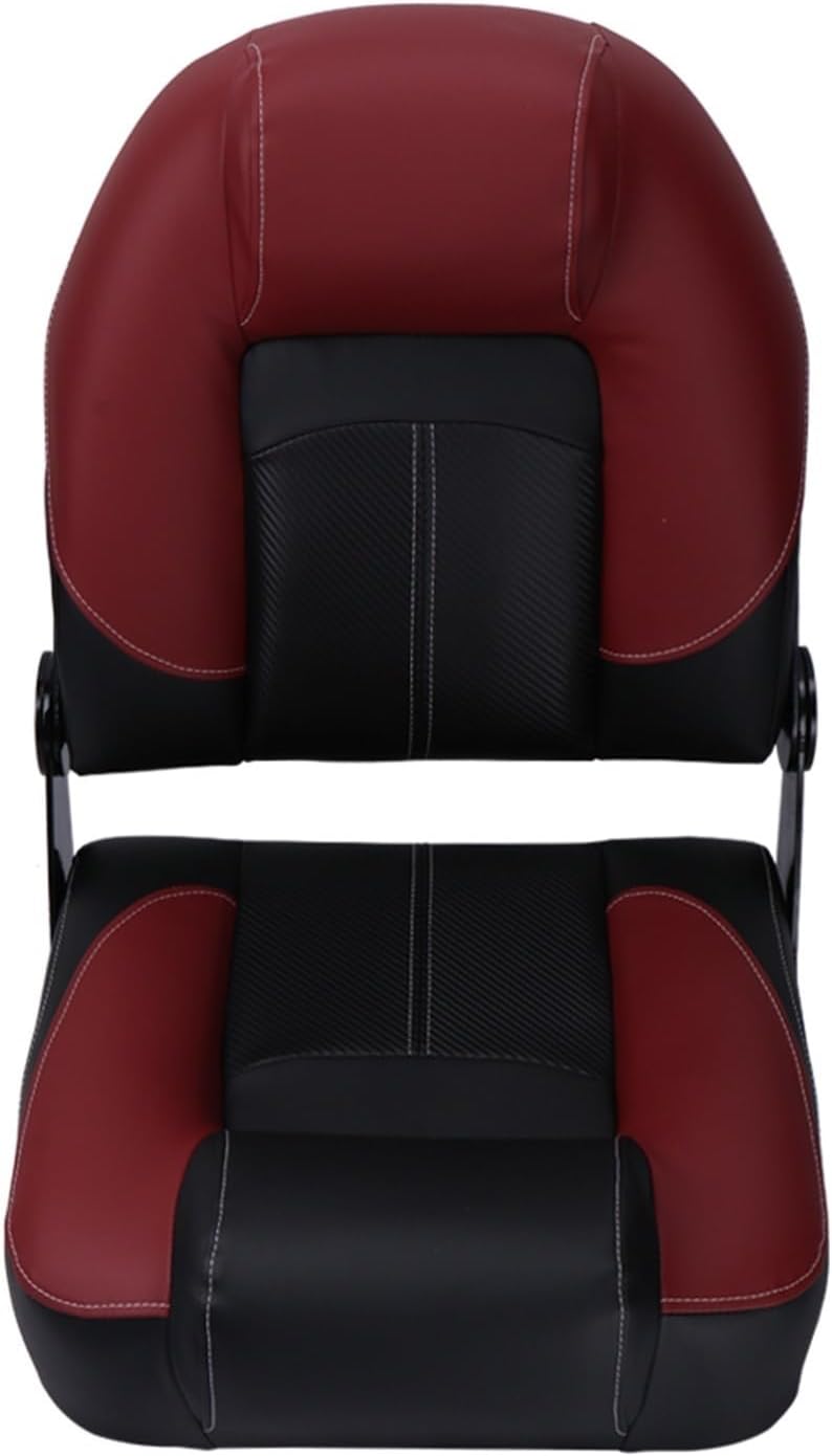 Boat Accessories Marine Folding Chair, Speedboat, Red and Black Boat seat, Outdoor Fishing, Outdoor Sailor, Swivel Folding Seat