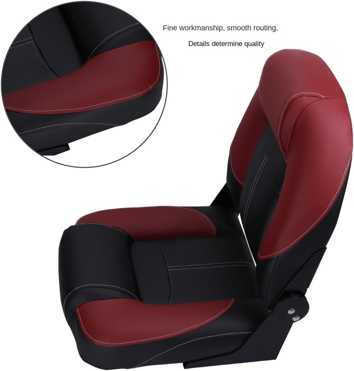 Boat Accessories Marine Folding Chair, Speedboat, Red and Black Boat seat, Outdoor Fishing, Outdoor Sailor, Swivel Folding Seat - Image 5