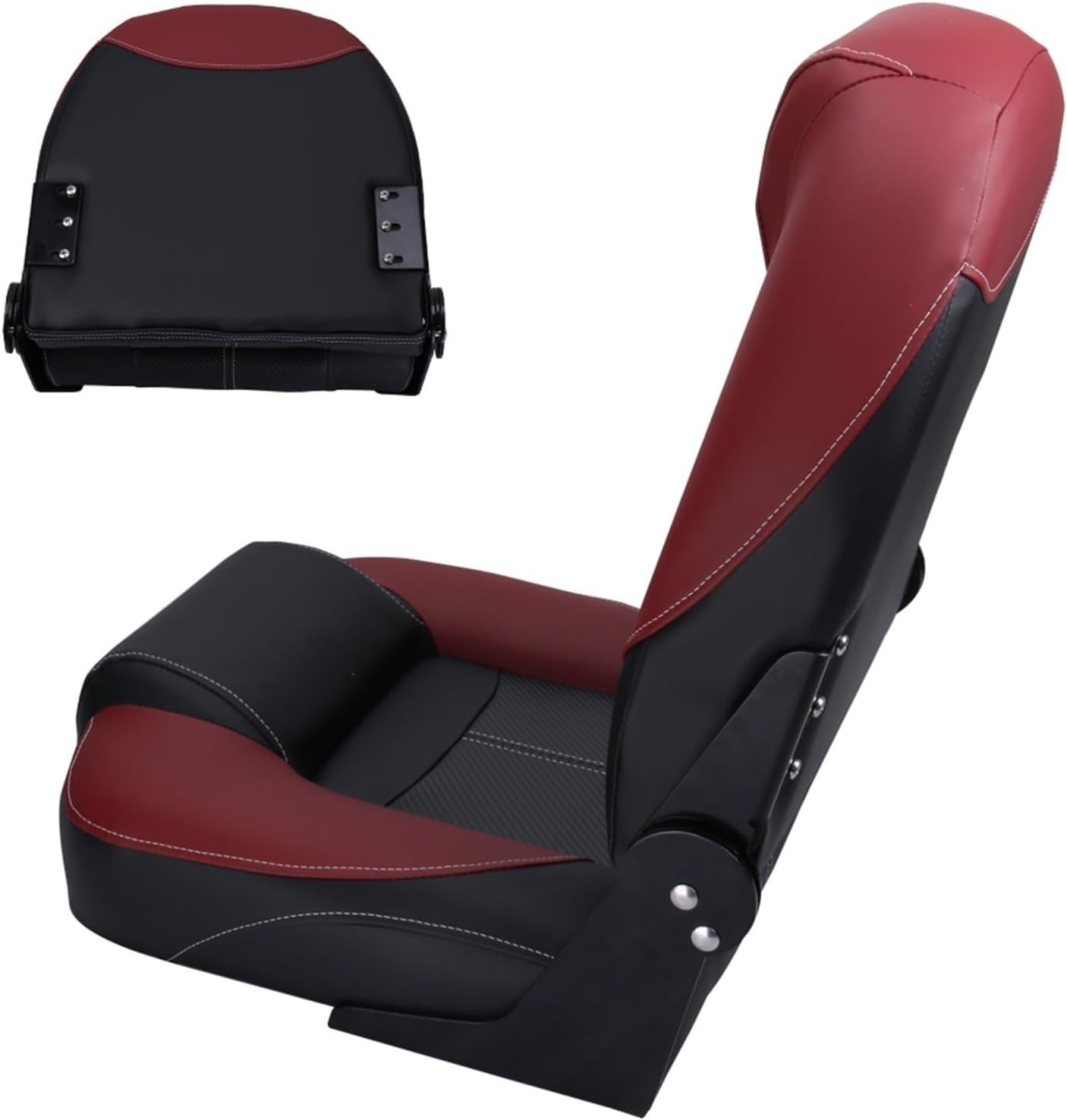 Boat Accessories Marine Folding Chair, Speedboat, Red and Black Boat seat, Outdoor Fishing, Outdoor Sailor, Swivel Folding Seat - Image 2