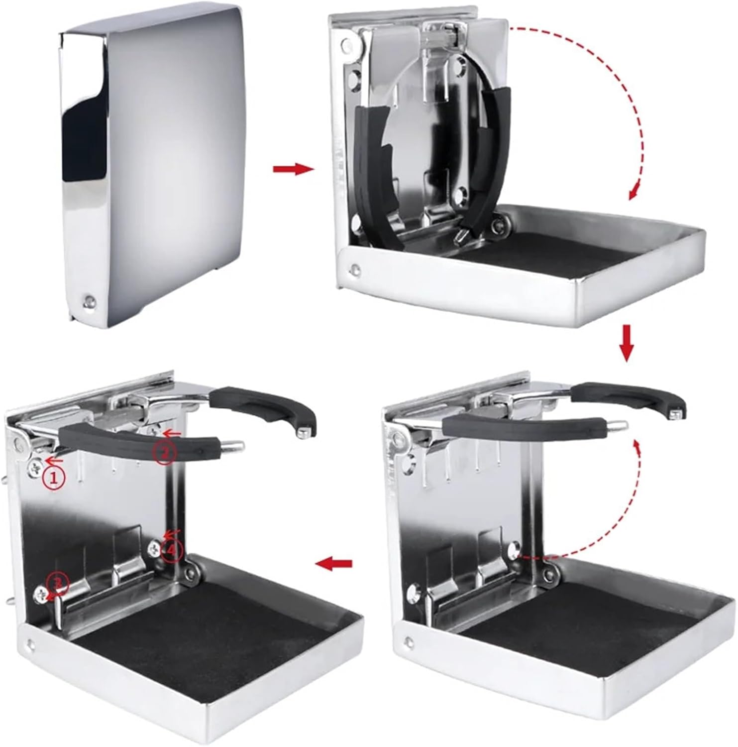 Boat Accessories Stainless Steel Folding Cup Drink Holder for Marine Yacht Truck RV - Image 3