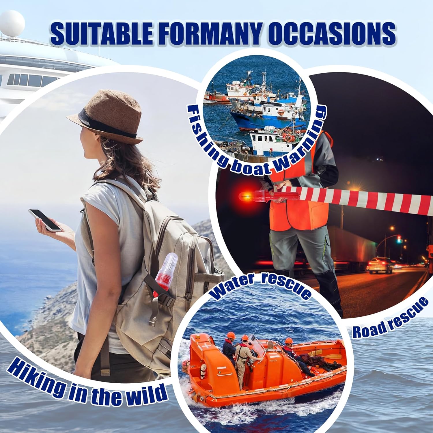 Boat Flares (3-Pack) - US Coast Guard Approved Marine Emergency Flares, Waterproof & Visible up to 10 Miles, Day/Night Use for Boating, Fishing Nets, Life Rafts & Buoys - Red Aerial & Handheld Signals - Image 6