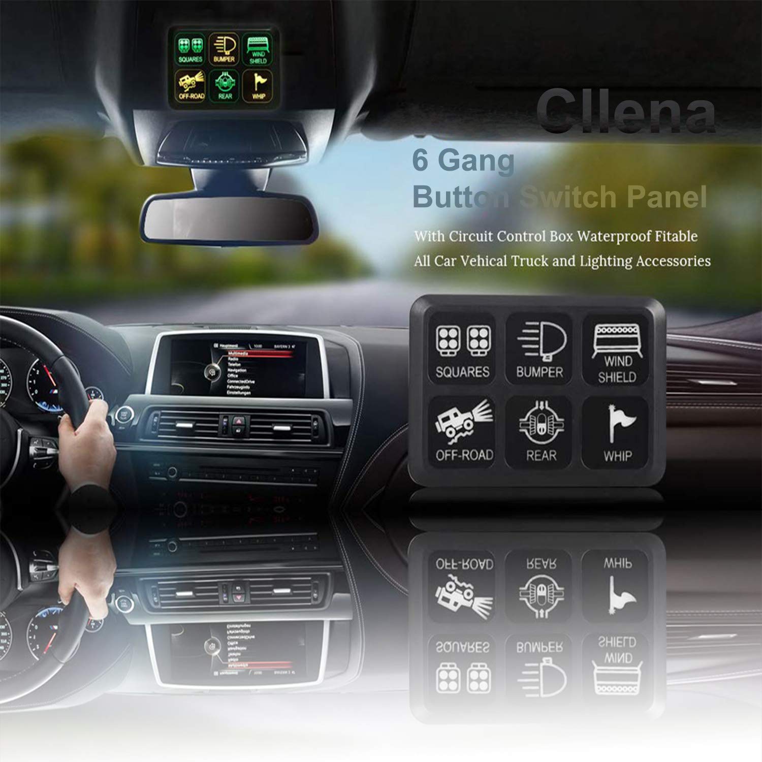 Cllena Universal 6 Gang ON/Off Switch Panel with Relay System Fuse Box Wiring Harness Assembly Kit for Car Auto Truck Camper Rv ATV UTV Jeep Off-Road Marine Boat Accessories - Image 2