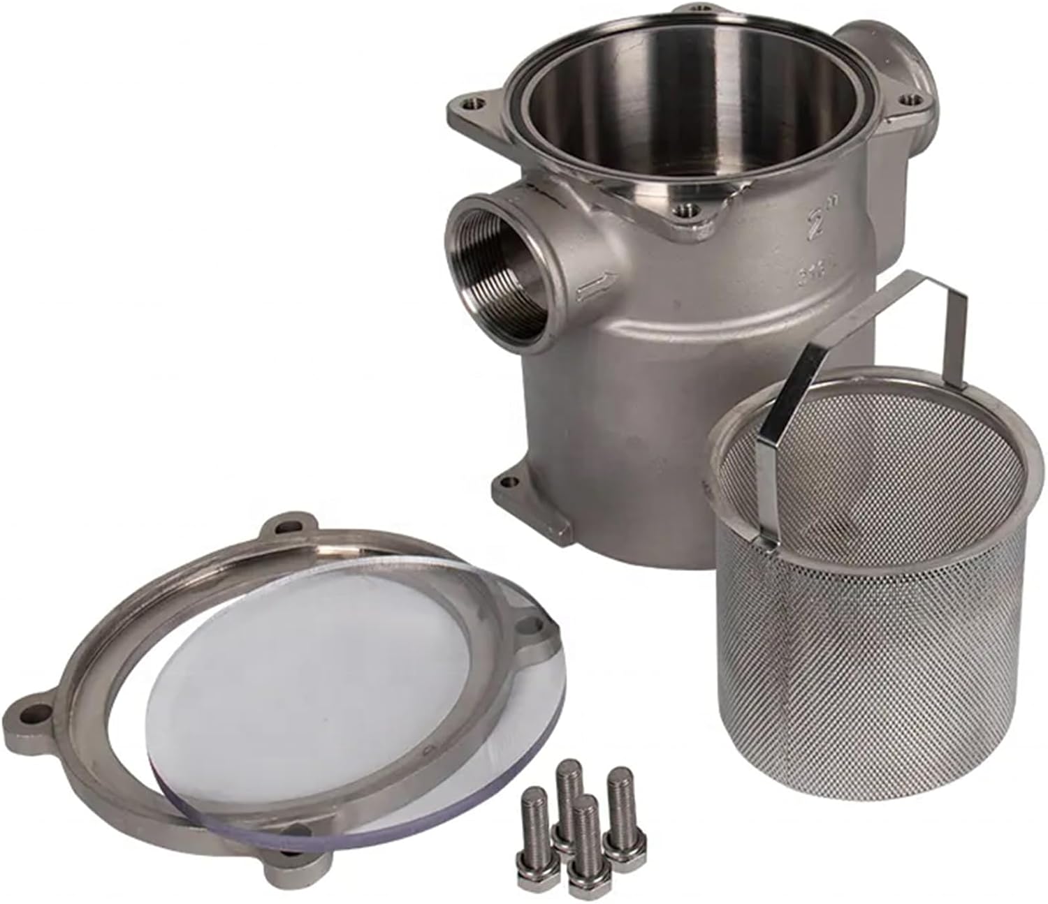 FOTN 2 inch 316 Stainless Steel Seawater Filter Marine,2” Seawater Strainer Marine Hardware Water Strainer for Boat Yacht Ship Hardware Accessories, silver - Image 4
