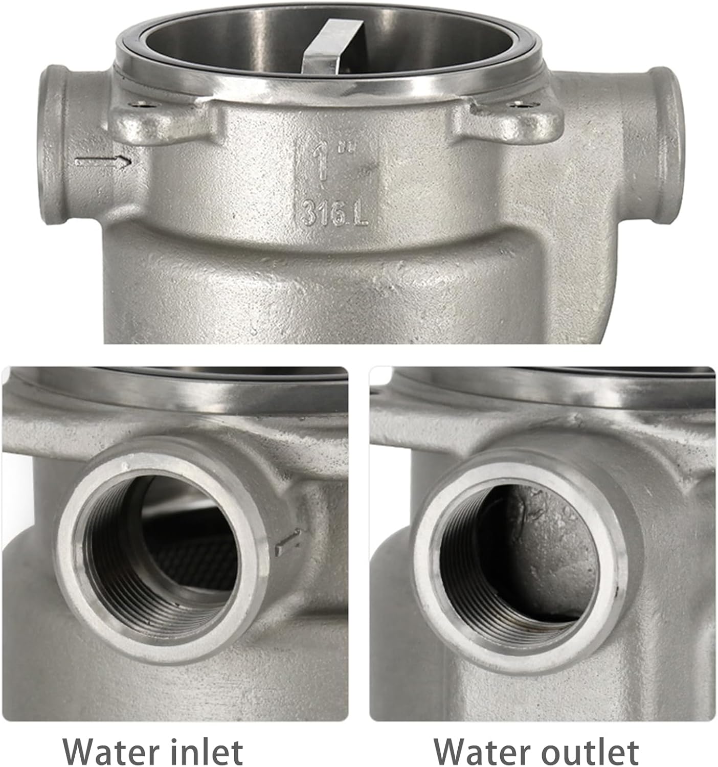 FOTN Marine Seawater Strainer,316 Stainless Steel Sea Water Strainer Seawater Filter for Boat Yacht Ship Hardware Accessories, Silver - Image 4
