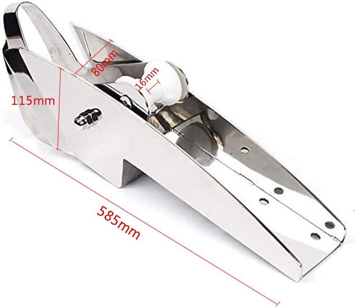 ISURE MARINE AISI 316 Stainless Steel Hinged Self-Launching Bow Anchor Roller with pivoting Dual-Roller 23'' for Marine Yacht Docking Accessories - Image 3