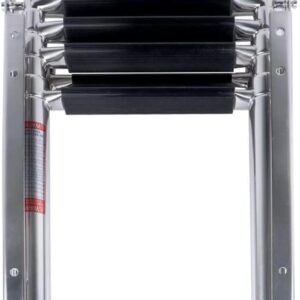 Ladders,4 Step Boat Ladder Stainless Steel Telescoping Ladder with The Handle Folding Inboard Rail Dock Ladder Boat Accessories Marine