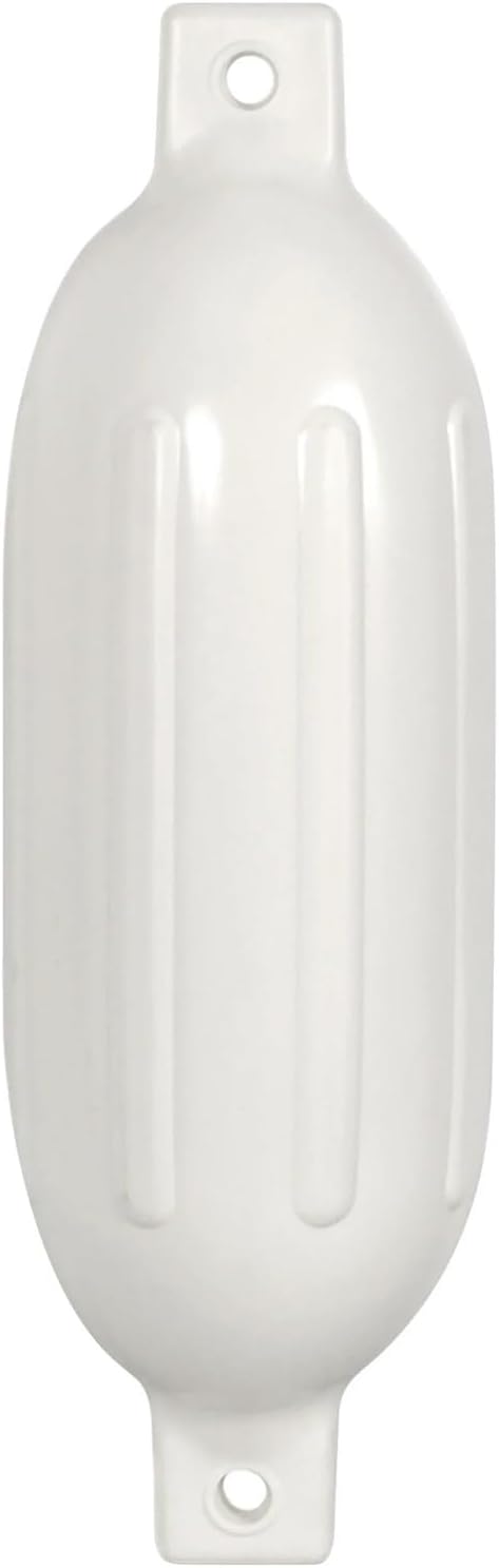 Marine Accessories Inflatable Vinyl Boat fenders 6.5" X 23" Twin Eye Ribbed White 4PCS - Image 3
