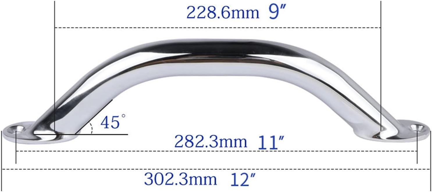 Marine Hardware 1pcs 316 Stainless Steel 9'' Boat Polished Boat Marine Grab Handle Handrail Boat Accessories Marine - Image 2