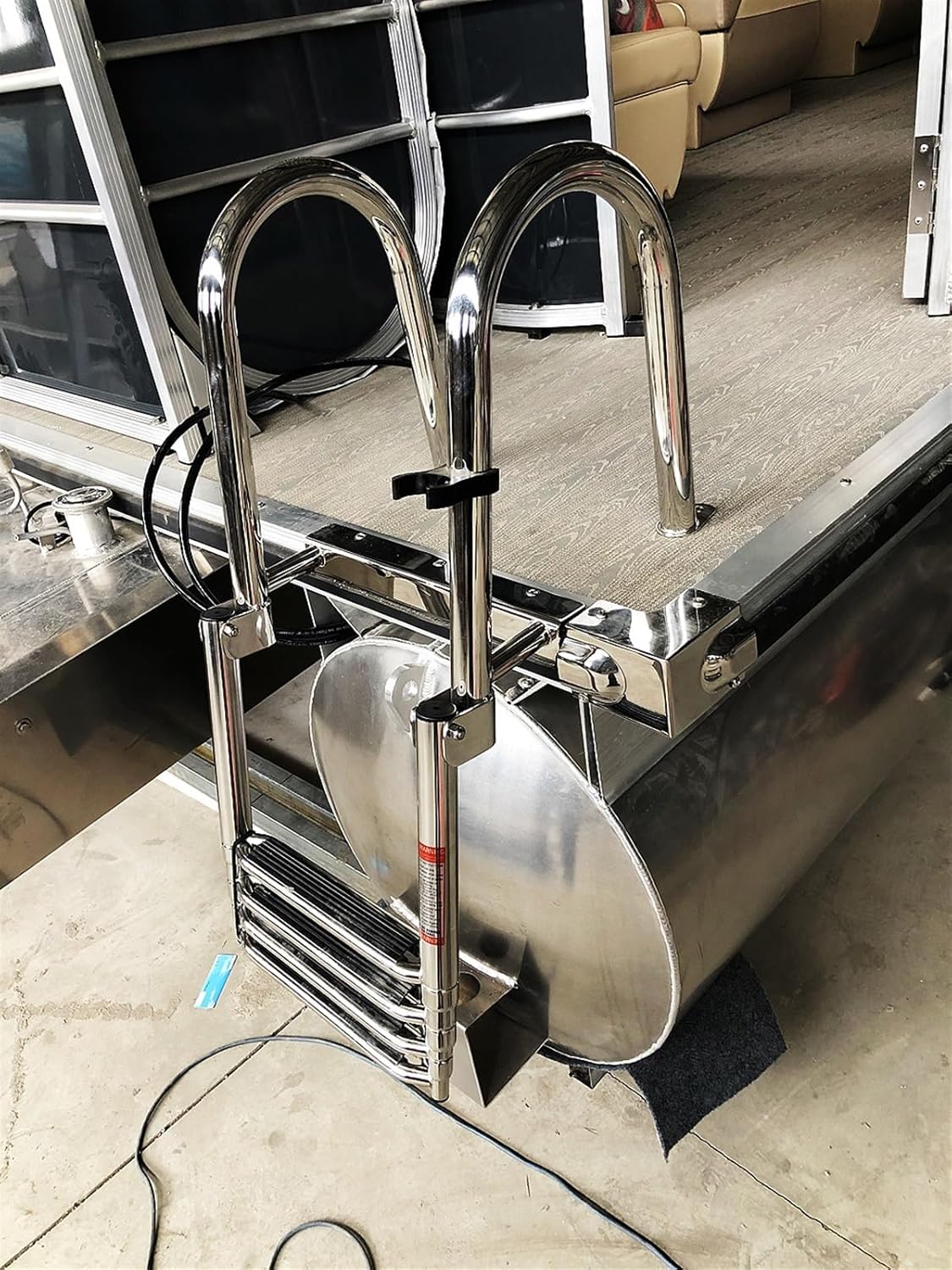 Marine Hardware Boat Accessories Stainless Steel Telescoping 4 Step Boat Ladder Pool Swim Upper Platform Dock Swimming Ladder - Image 5