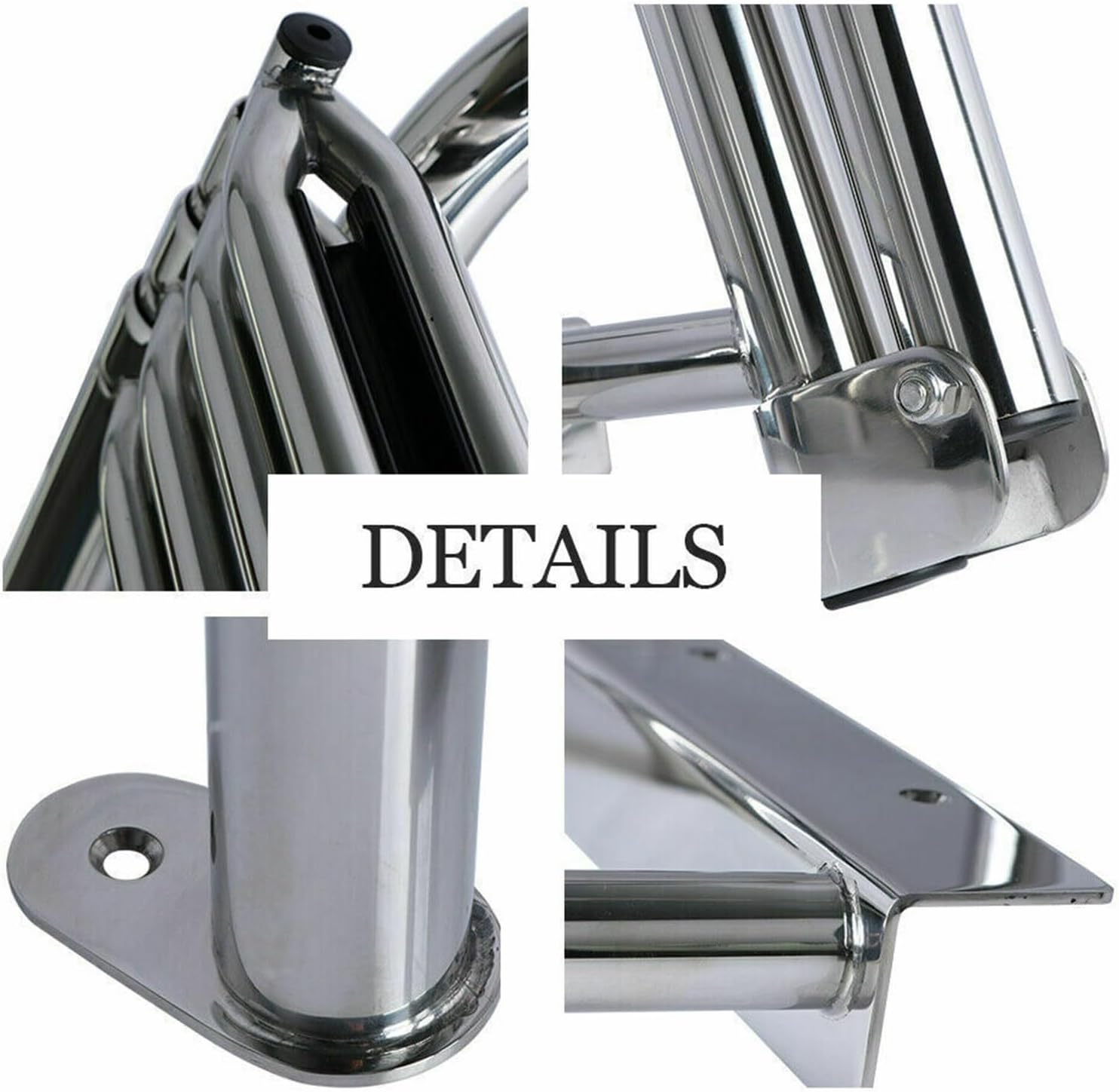 Marine Hardware Boat Accessories Stainless Steel Telescoping 4 Step Boat Ladder Pool Swim Upper Platform Dock Swimming Ladder - Image 4