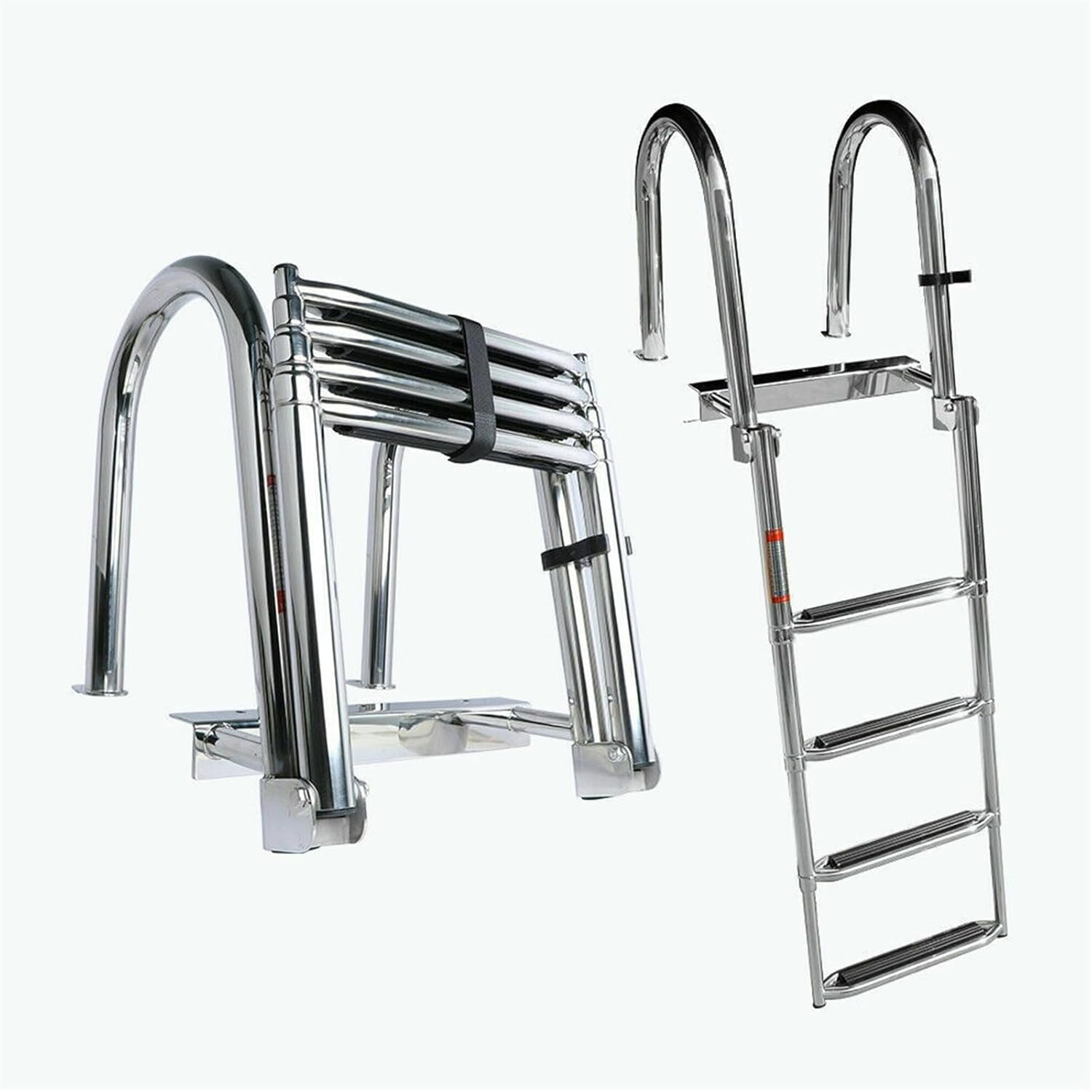 Marine Hardware Boat Accessories Stainless Steel Telescoping 4 Step Boat Ladder Pool Swim Upper Platform Dock Swimming Ladder - Image 3