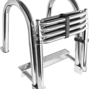 Marine Hardware Boat Accessories Stainless Steel Telescoping 4 Step Boat Ladder Pool Swim Upper Platform Dock Swimming Ladder