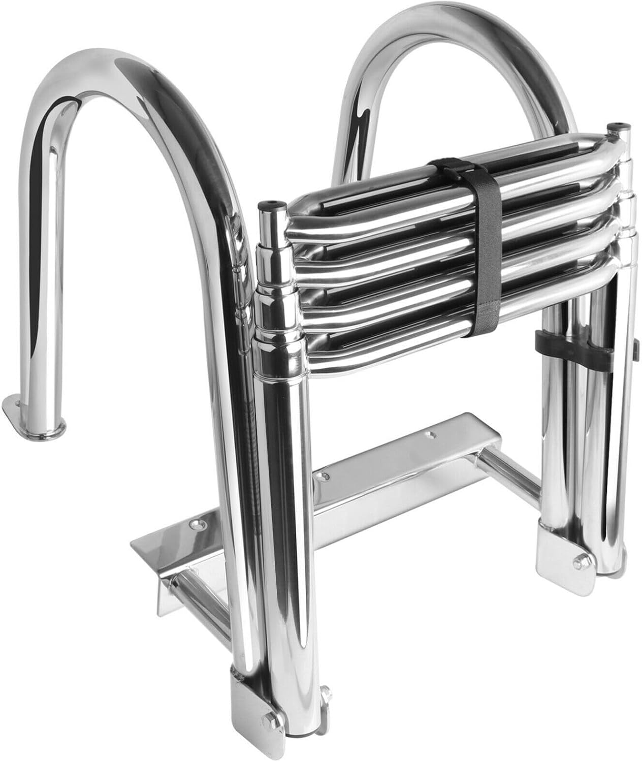 Marine Hardware Boat Accessories Stainless Steel Telescoping 4 Step Boat Ladder Pool Swim Upper Platform Dock Swimming Ladder