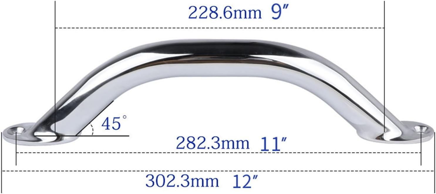 Marine Hardware Door Handle 2 Pieces Stainless Steel 9'' Boat Polished Grab Handle Handrail Boat Accessories Marine - Image 6