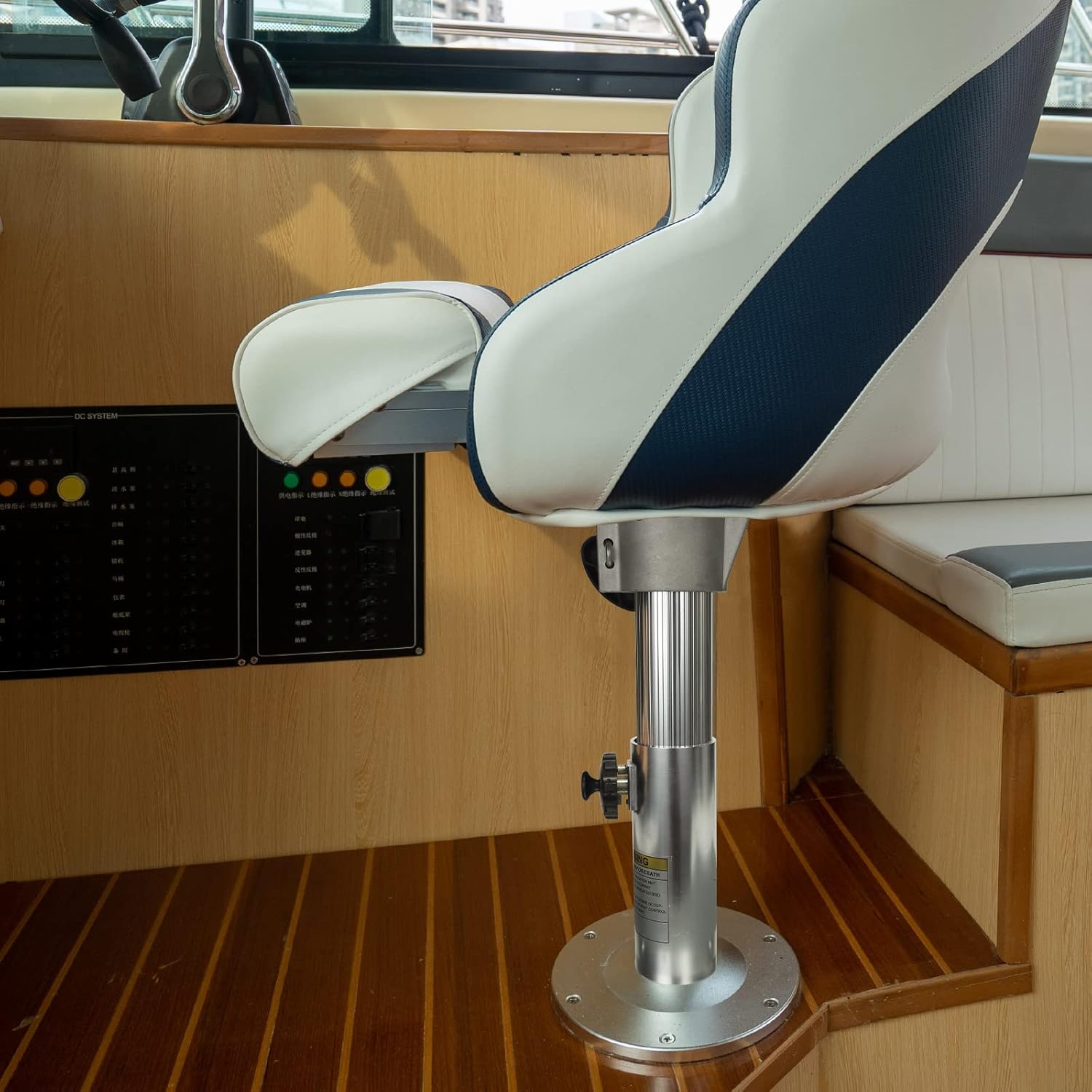 ONHI Adjustable Aluminum Boat Seat Pedestal 13-19 Inch Height, Locking Design, Silver Polished, for Fishing Boats and Marine Vessels - Image 6