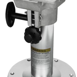 ONHI Adjustable Aluminum Boat Seat Pedestal 13-19 Inch Height, Locking Design, Silver Polished, for Fishing Boats and Marine Vessels