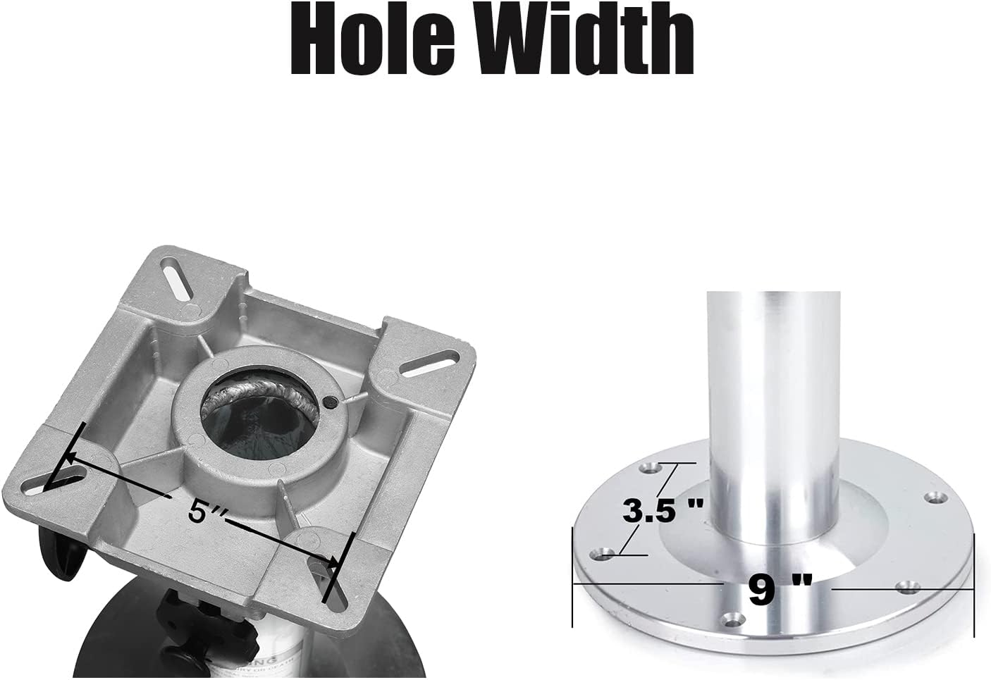 ONHI Adjustable Aluminum Boat Seat Pedestal 13-19 Inch Height, Locking Design, Silver Polished, for Fishing Boats and Marine Vessels - Image 5