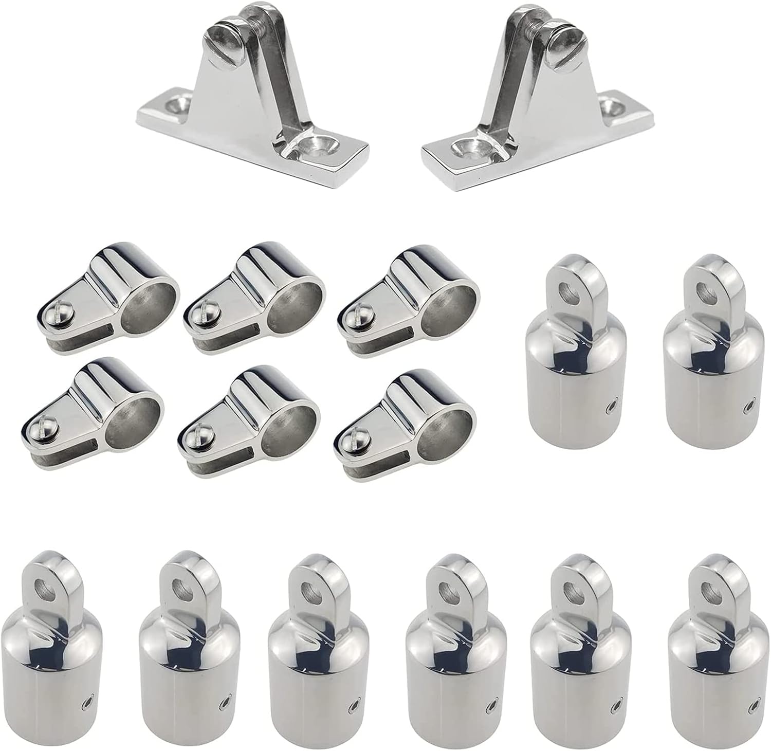 PHASFBJ Boat Top Fittings Hardware Set, 316 Stainless Steel Marine Jaw Slide, Deck Hinge, Awning Hardware 16 Set Accessories,for Marine Equipment