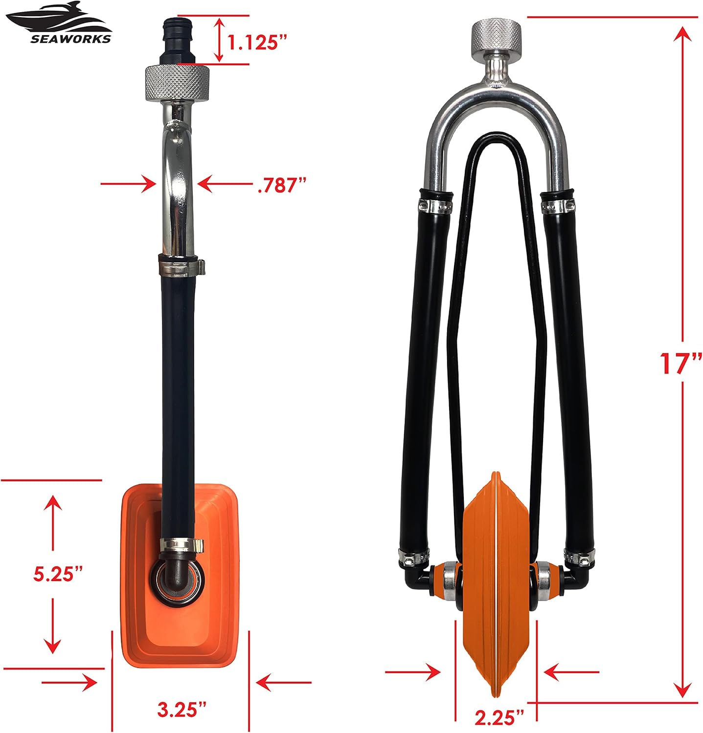 Seaworks Steel Dual Feed Muff Style Heavy Duty Steel Boat Motor Flusher | Use for Antifreeze Winterization or Common Water Flush | 5\/8 Inch Standard Garden Hose Connection - Image 3