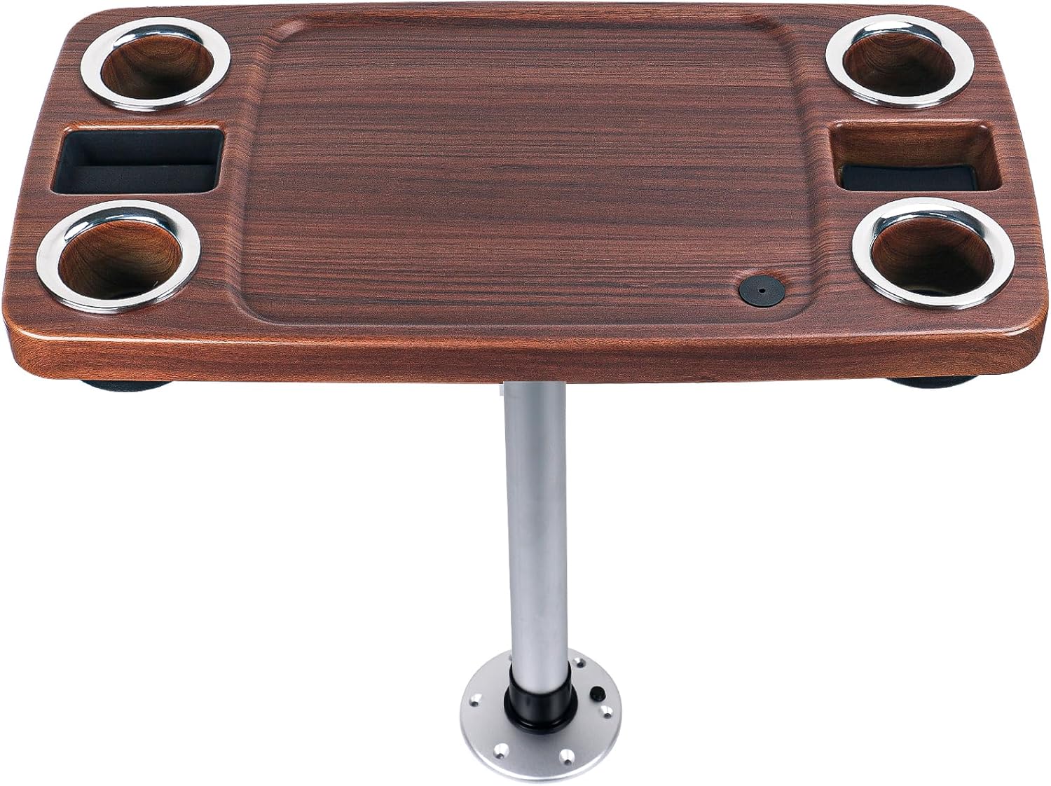 Smartmarine Boat Table Leg Set. Pontoon Boat Table Accessories, 18"x34" Removable Boat Storage Table with Pedestal Leg,4 Drink Holders, 2 Phone Stands - Image 5