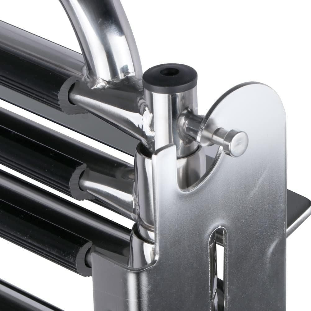 Stainless Steel Boat Ladder 4 Step Under Platform Telescoping Marine Pontoon Ladder Boarding Ladder with Handle Boat Accessories for Marine Boat Yacht Camper RV - Image 4