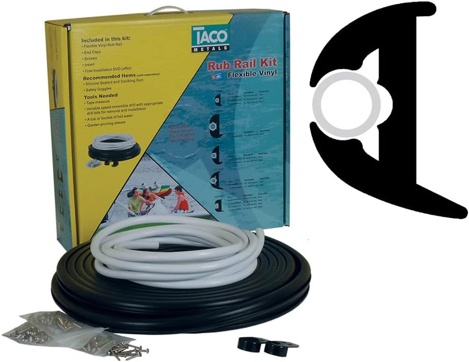 Taco V11-3426BBK70-2 Marine Rub Rail Kit Flex 1-? H x 1-? W x 70L - Black Marine RV Boating Accessories