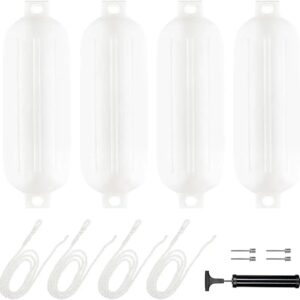 UNKOMN Marine Accessories 4 pcs 8.5" x 27" \/ 210mmx680 mm (g3) Black Boat Inflatable Bumpe Boat fenders Bumper Dock Shield Protection