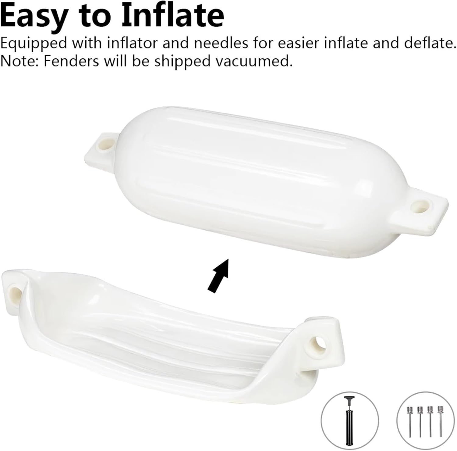 UNKOMN Marine Accessories 4 pcs 8.5" x 27" \/ 210mmx680 mm (g3) Black Boat Inflatable Bumpe Boat fenders Bumper Dock Shield Protection - Image 7