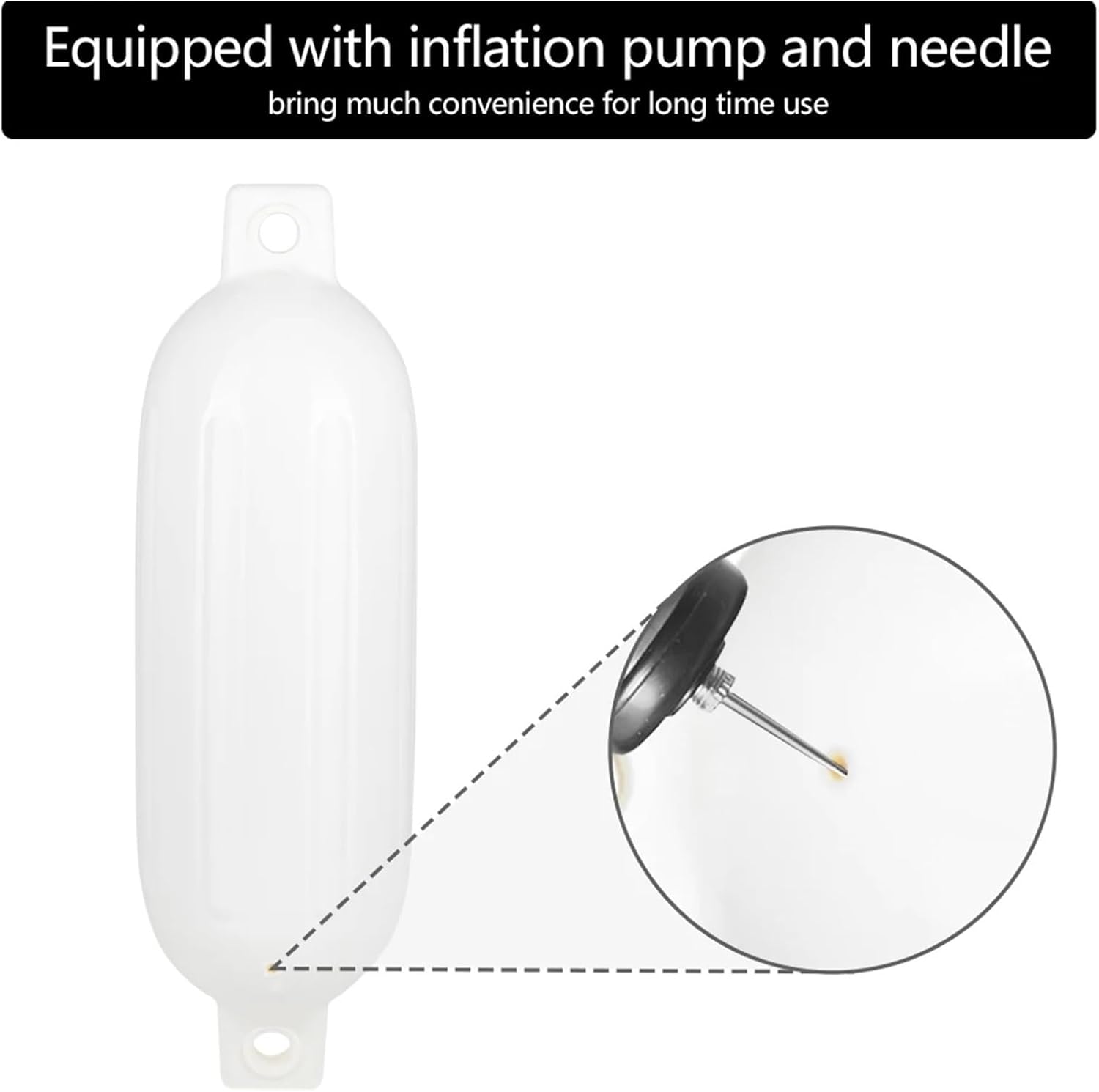 UNKOMN Marine Accessories 4 pcs 8.5" x 27" \/ 210mmx680 mm (g3) Black Boat Inflatable Bumpe Boat fenders Bumper Dock Shield Protection - Image 6