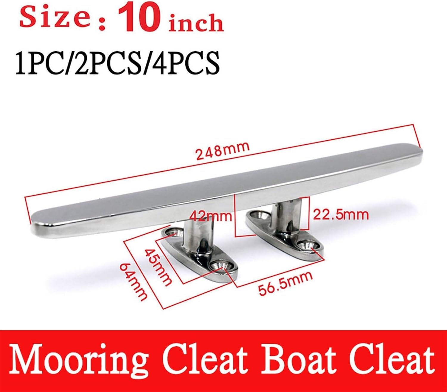 UNKOMN Marine Hardware 2PC 316 Stainless Steel Marine Grade Boat Mooring Accessories Marine Boat Deck Dock Rope Cleat Boat Cleat - Image 2