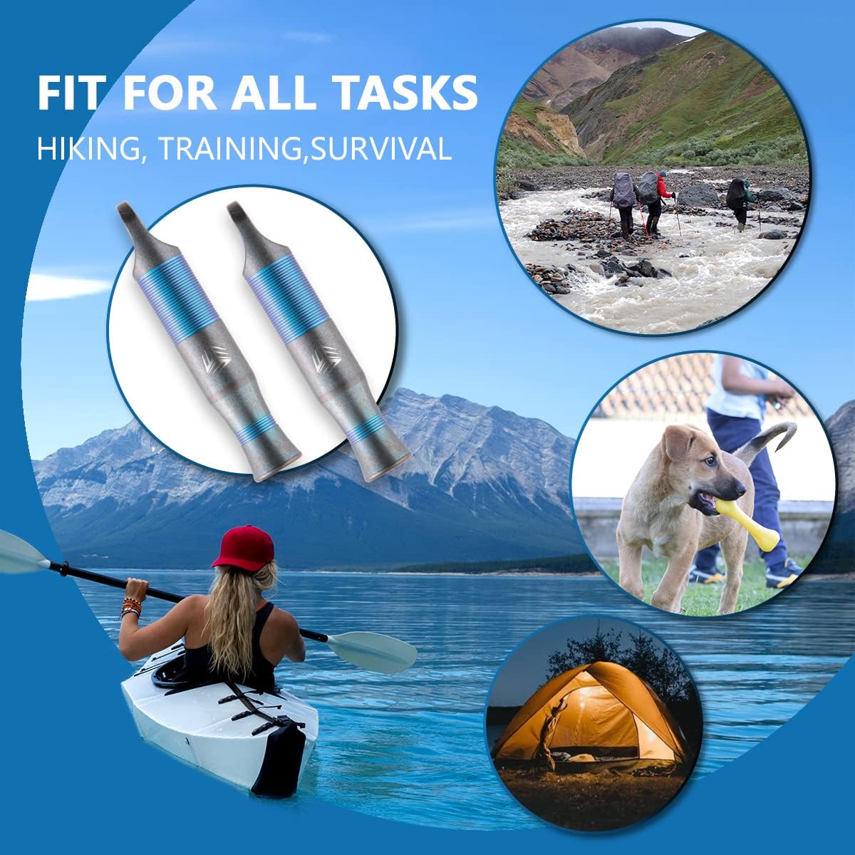 WeKnife Emergency Whistle Survival Loud, Titanium Outdoor Safety Whistle Survival Shrill Loud Blast with Paracord for Kayak, Life Vest, Jacket, Boating, Fishing,Camping, Hiking, Hunting, Coyote - Image 4