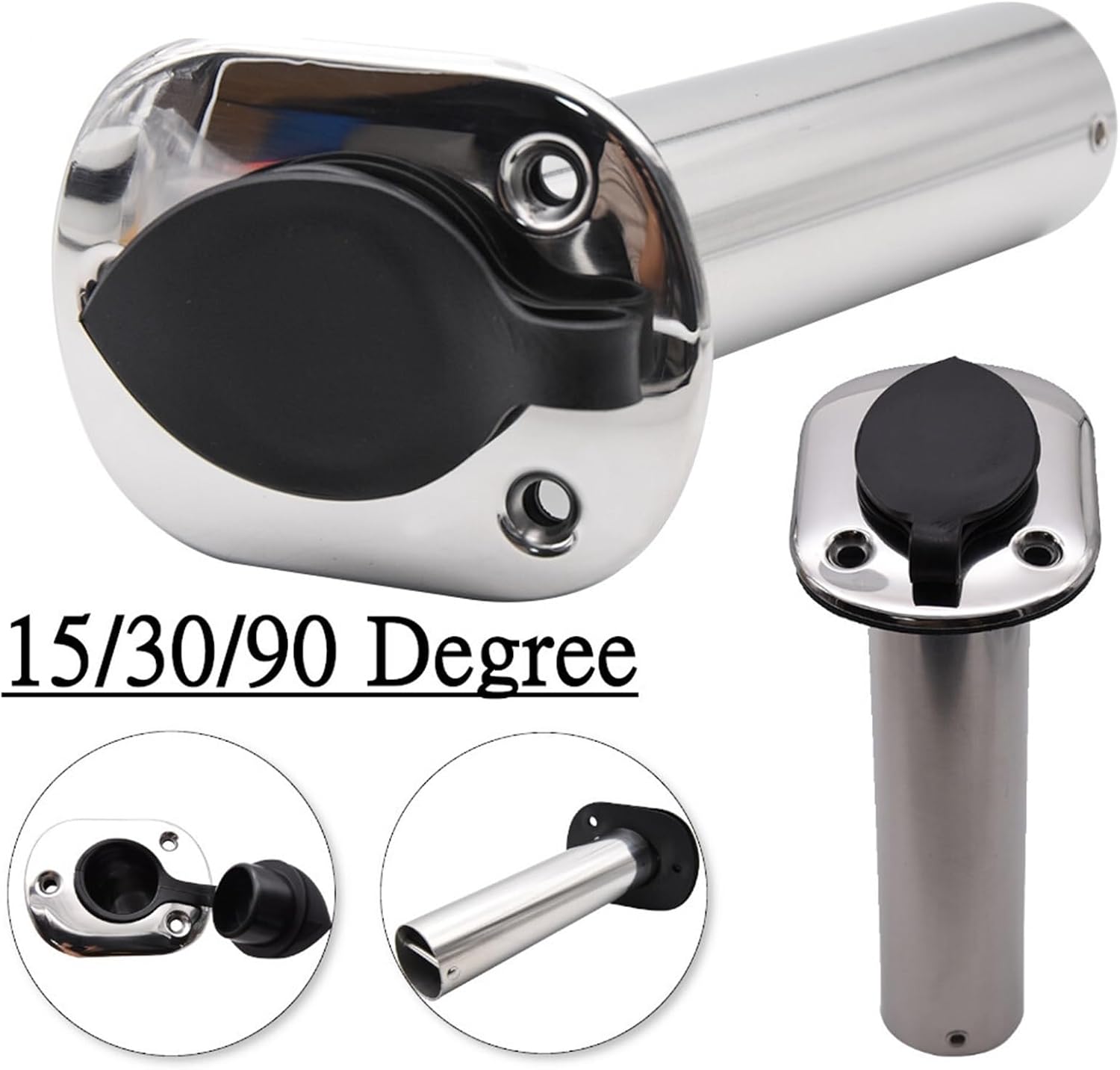 Wingxaoyy 2PCS 30 Degree Stainless Steel Fishing Rod Holder Flush Mount Boat Marine Hardware Boat Accessories - Image 2