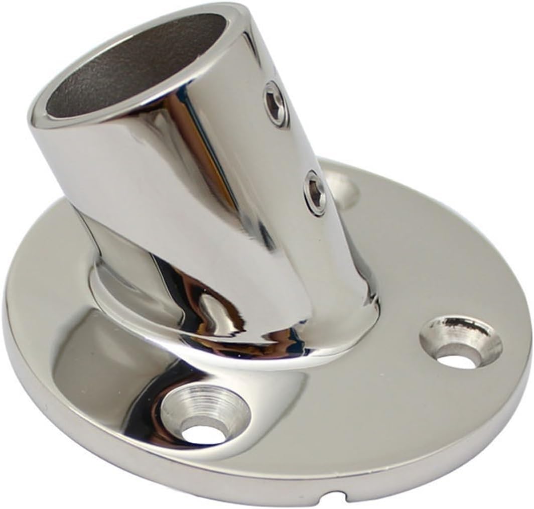 Wingxaoyy 4PCS 316 Stainless Steel 60 Degree Round Deck Railing Base 22mm 25mm Marine Boat Yacht Accessories Rail Mounts Brackets - Image 4