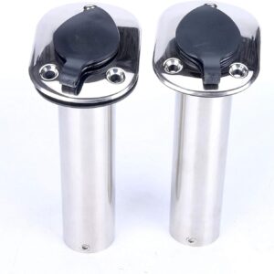 Wingxaoyy Boat Accessories Marine 2 Flush Mount 15 30 90Degrees Fish Rod Holder Marine Grade Stainless Steel Boat Fishing