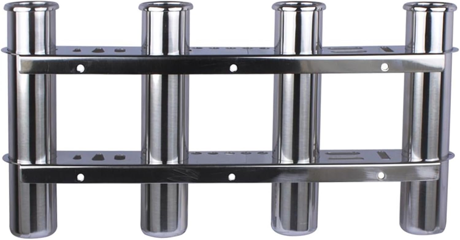 Wingxaoyy Boat Accessories Marine Stainless Steel 4 Tube Fishing Rod Storage Holder Rack & Boat Organiser - Image 2