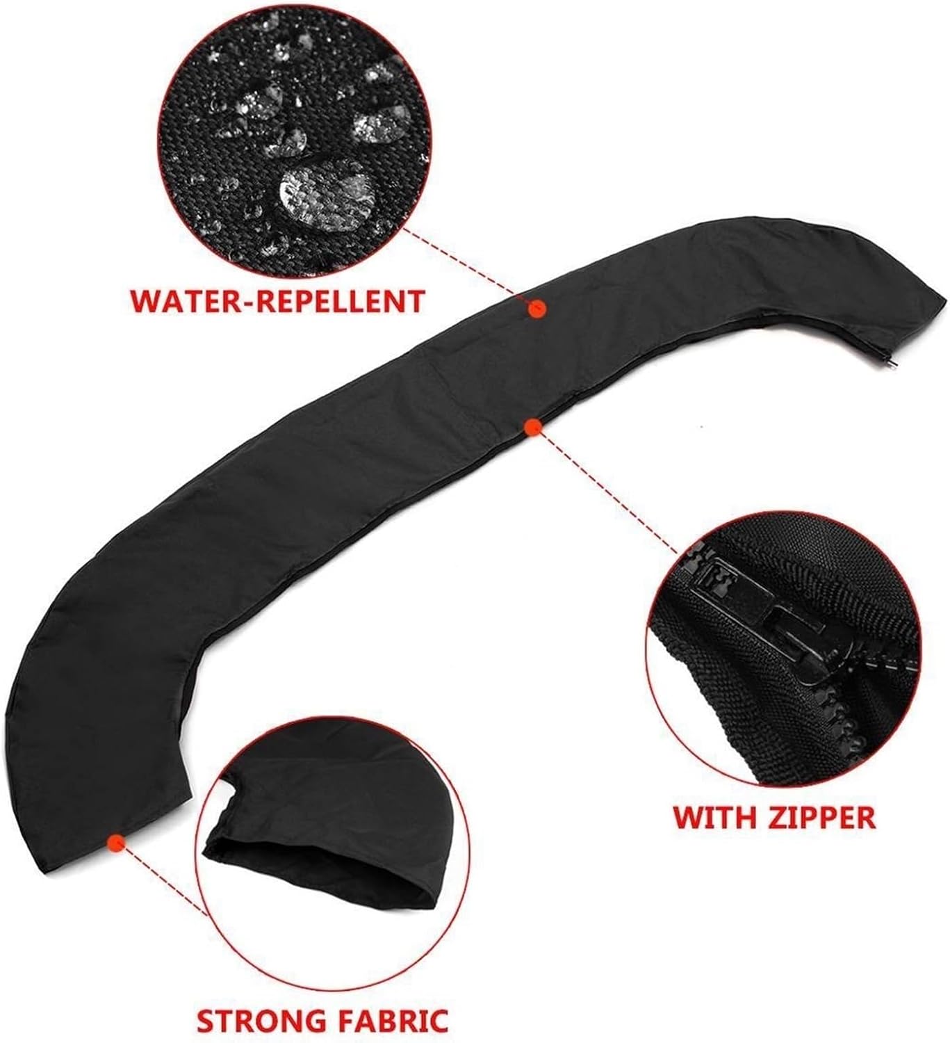 Wingxaoyy Marine Accessories 4 Bow 600D Bimini Top Cover Roof Canopy Boot Cover Storage w\/Frame Waterproof Anti-UV Protection for V-Hull Jon Boats(79-90) - Image 3