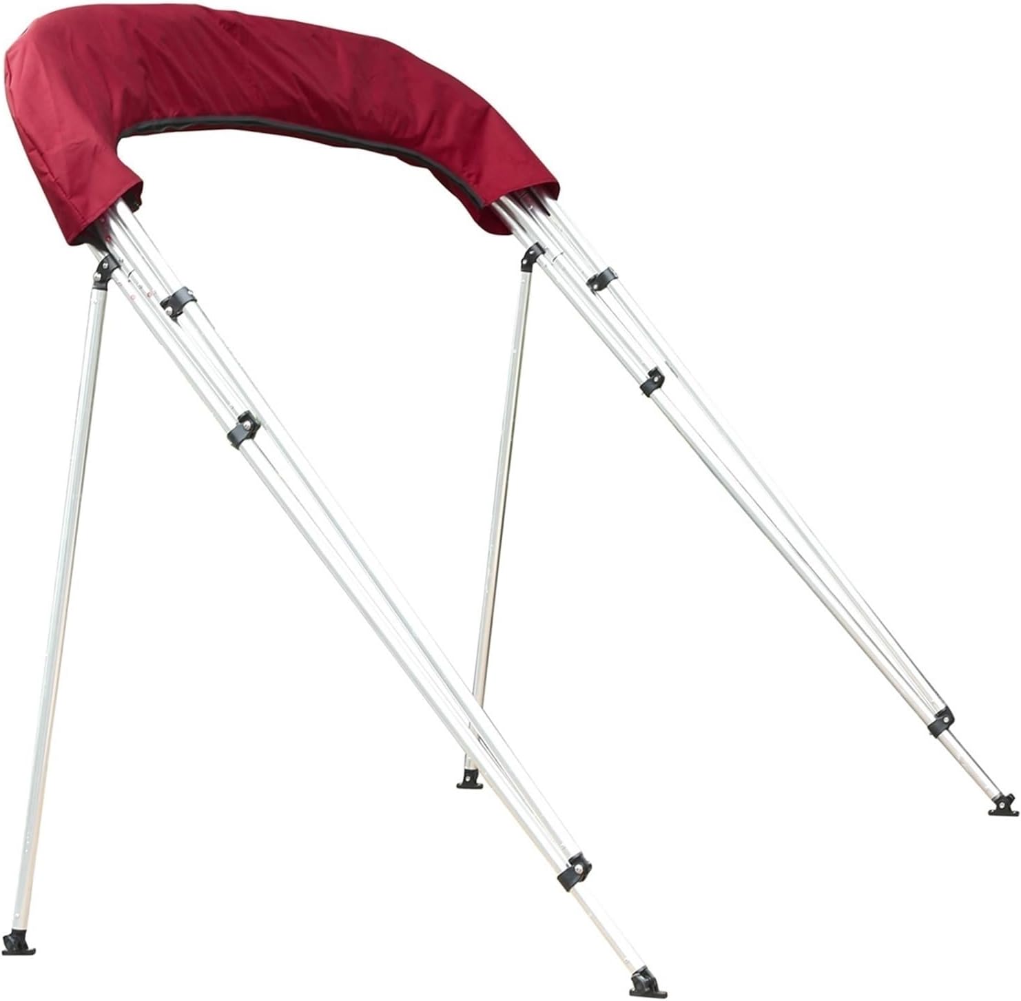 Wingxaoyy Marine Accessories 4 Bow Bimini Top Canvas Cover Roof Canopy Boot Cover Storage w\/Frame 600D Waterproof Sunshade UV Protection for V-Hull Jon Boats(79-90 Red) - Image 4