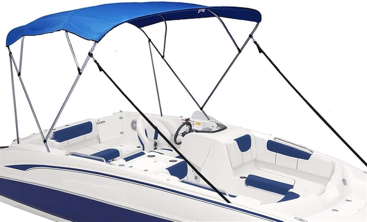 Wingxaoyy Marine Accessories 4 Bow Bimini Top Canvas Cover Roof Canopy Boot Cover Storage w\/Frame 600D Waterproof Sunshade UV Protection for V-Hull Jon Boats(79-90 Red) - Image 10