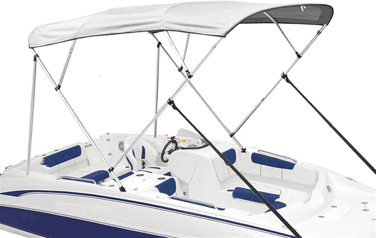 Wingxaoyy Marine Accessories 4 Bow Bimini Top Canvas Cover Roof Canopy Boot Cover Storage w\/Frame 600D Waterproof Sunshade UV Protection for V-Hull Jon Boats(79-90 Red) - Image 8